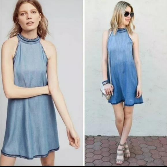 cloth & stone Dresses & Skirts - Cloth & Stone Chambray Sleeveless Dress Size XS
